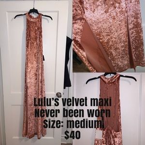 Lulu’s velvet maxi dress